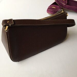 Kate Spade Brown Leather Small Shoulder Bag with Gold Hardware